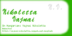 nikoletta vajnai business card